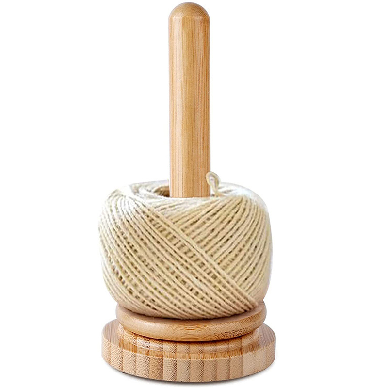 Wooden Yarn Holder Set Handmade Yarn Spinner Wool Cord Organizer