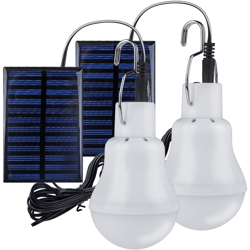 KKBOL S - 1500 bombillas LED portátiles con energía solar, lámpara solar  con clip, bombilla solar colgante para jardín al aire libre, bombillas de