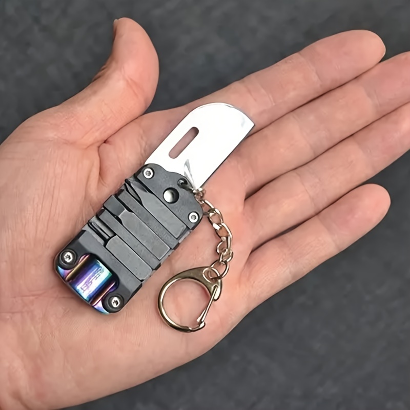 EDC Folding Pocket Knife Keychain Knife with Bottle Opener, Small