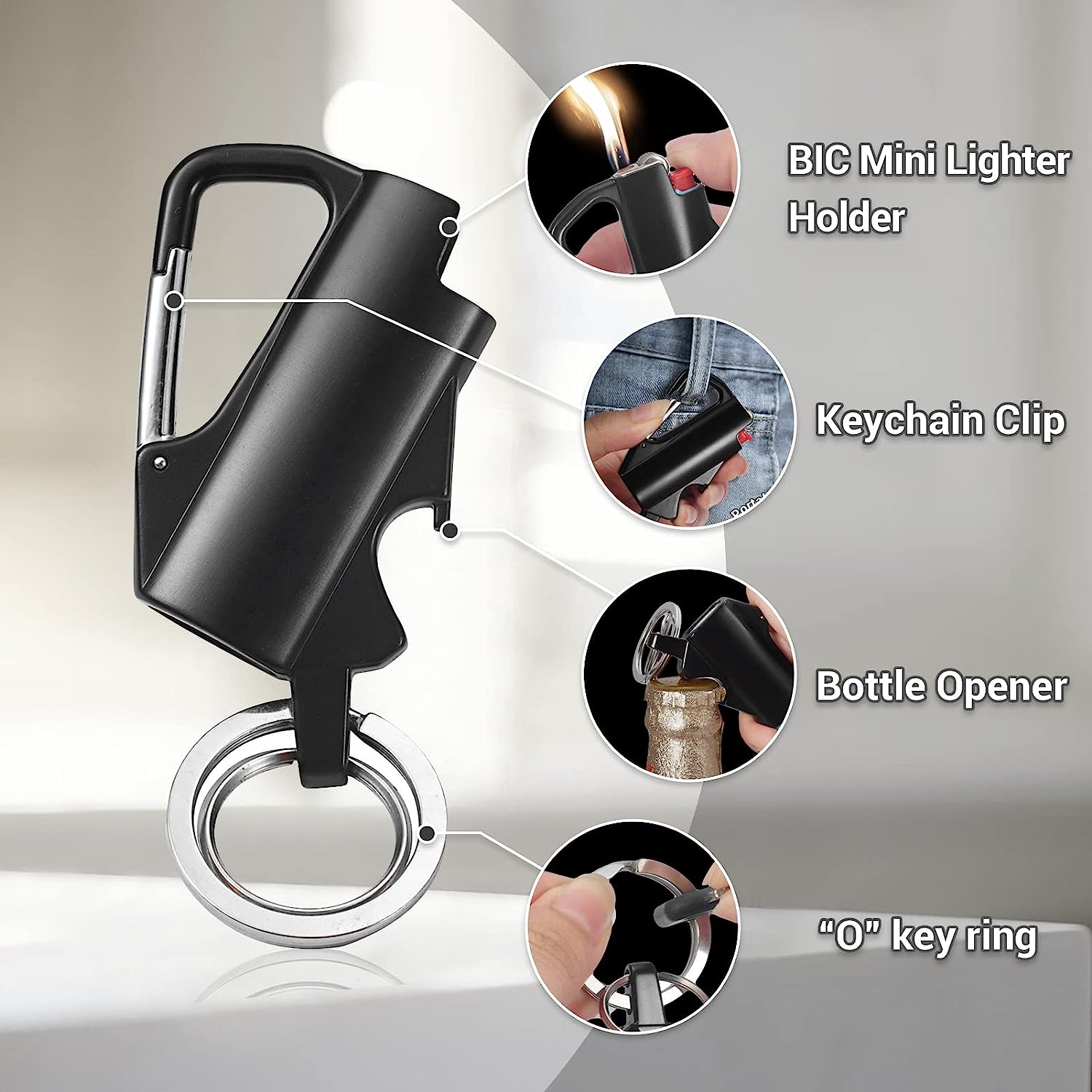 Retractable Lighter Clip Keychain Classic Lighter Cover With