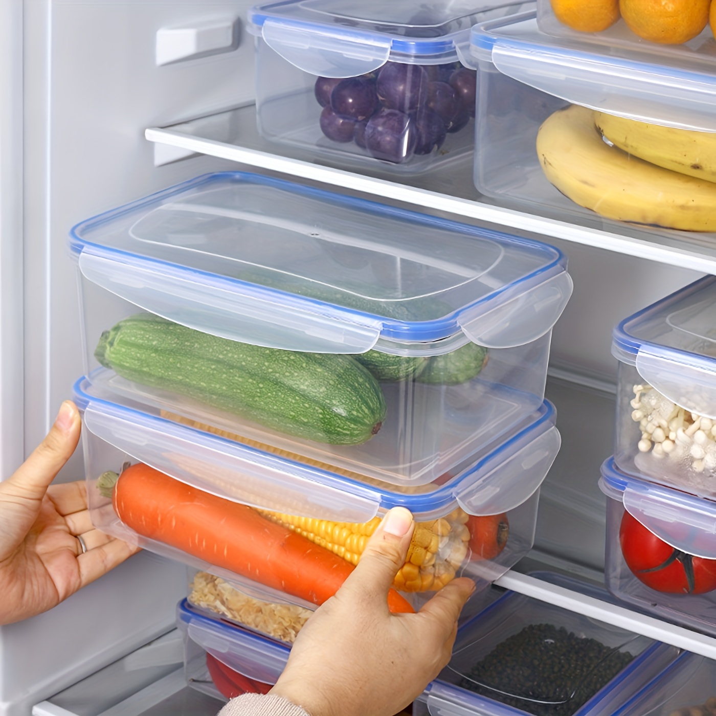 1pc Food-Grade Refrigerator Storage Box, Microwave Heating Lunch