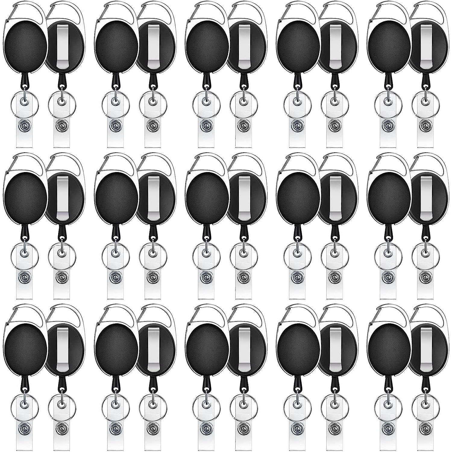 Badge Reel Holder Retractable Keychain Heavy Duty With Id Clip For
