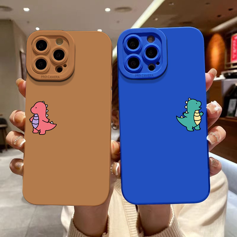 Couple Matching Cute Dinosaur Phone Case For iphone 14 11 12 13 Pro Max XR  7 8 +