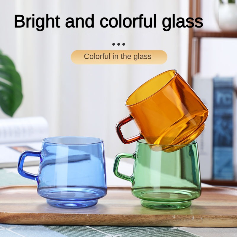 Colorful Glass Mug Amber