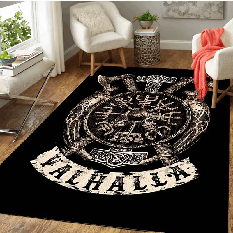 Boho Black Viking Carpet Retro Raven Tarot Witchcraft Temu