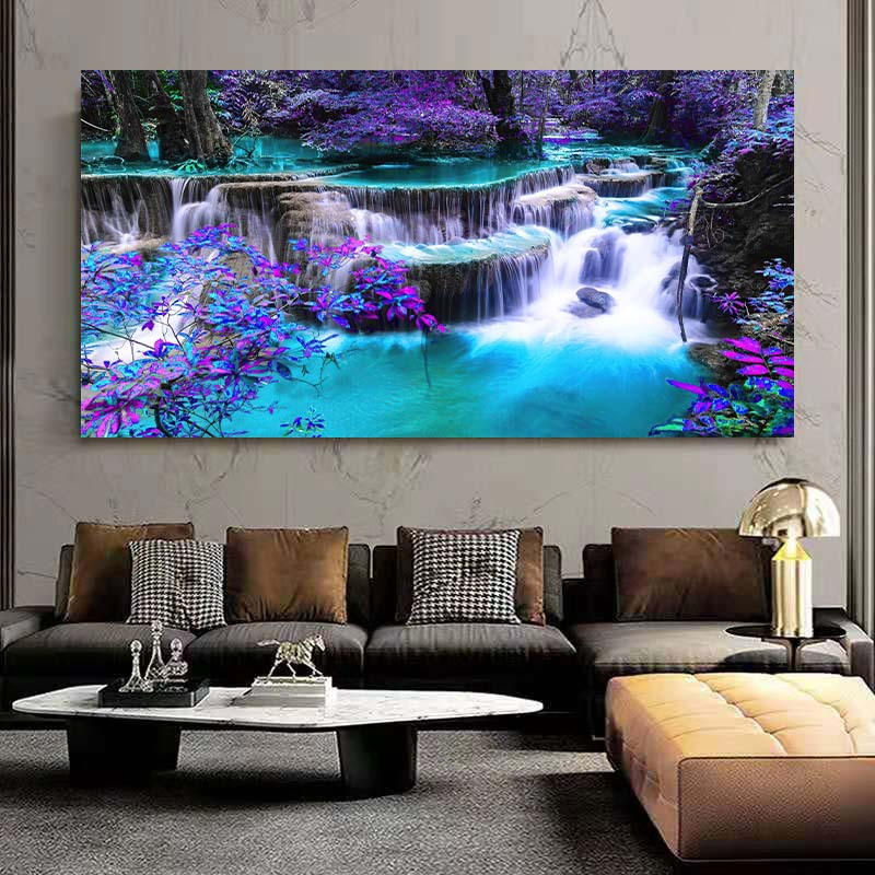 1pc Paesaggio Cascata Tela Pittura Arte Della Parete, Spiaggia Alba Poster,  Stampa Nordica Immagine Per La Decorazione Domestica, Soggiorno Camera Da