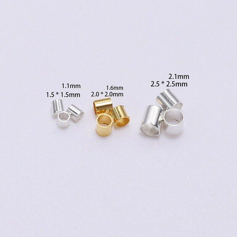 Golden Silver Copper Tube Crimp End Beads Stopper Spacer - Temu