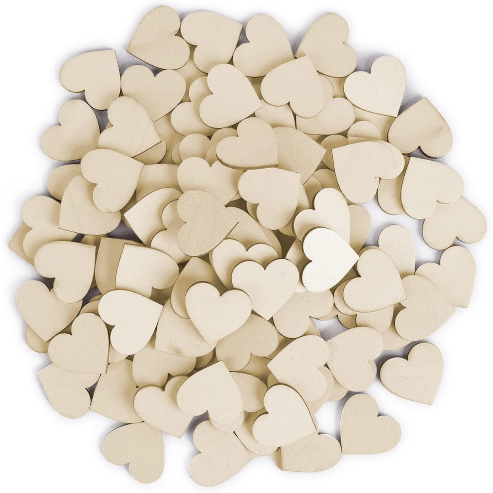 Small Wooden Craft Hearts - 50