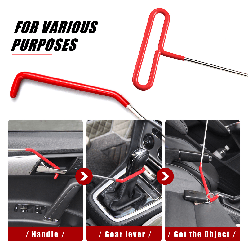 14pcs car tool kit roadside emergency kit with long reach grabber air wedge  bag pump non marring wedge and carrying bag essential automotive