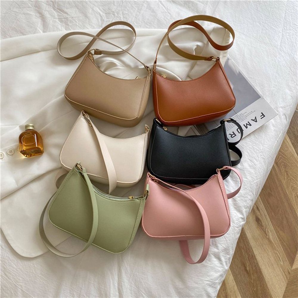 Daphne Minimalist Baguette Hand Bag Women's Fashion Shoulder Bag Zipper  Crossbody Purse For Work, Free Shipping For New Users