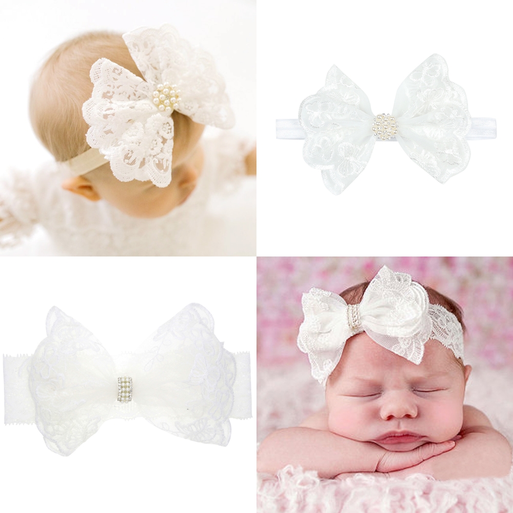 

Baby Big Bows Headbands Lace Hairbands Bows Elastics Hair Accessories For Baby Girls Newborn Infant Toddlers Kids