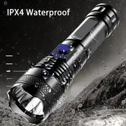 1pc powerful led flashlight 3 modes usb rechargeable outdoor bright tactical torch portable waterproof light self defense camping light details 5