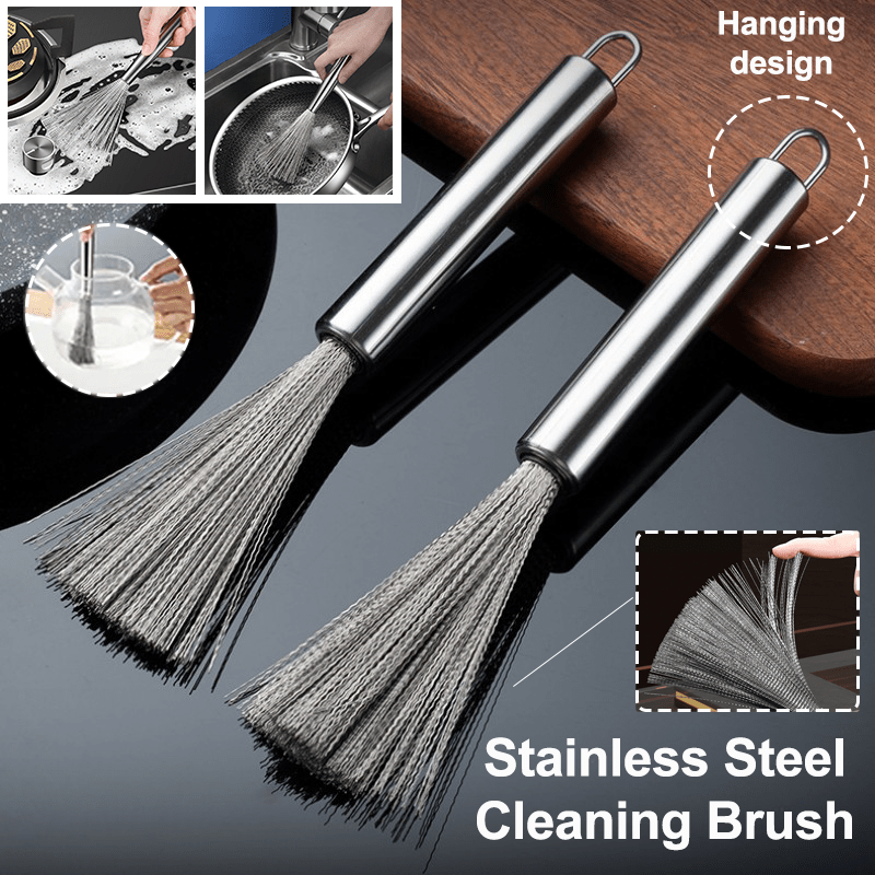 1pc/2pcs Kitchen Dish Cleaning Brushes Stainless Steel Wire Ball