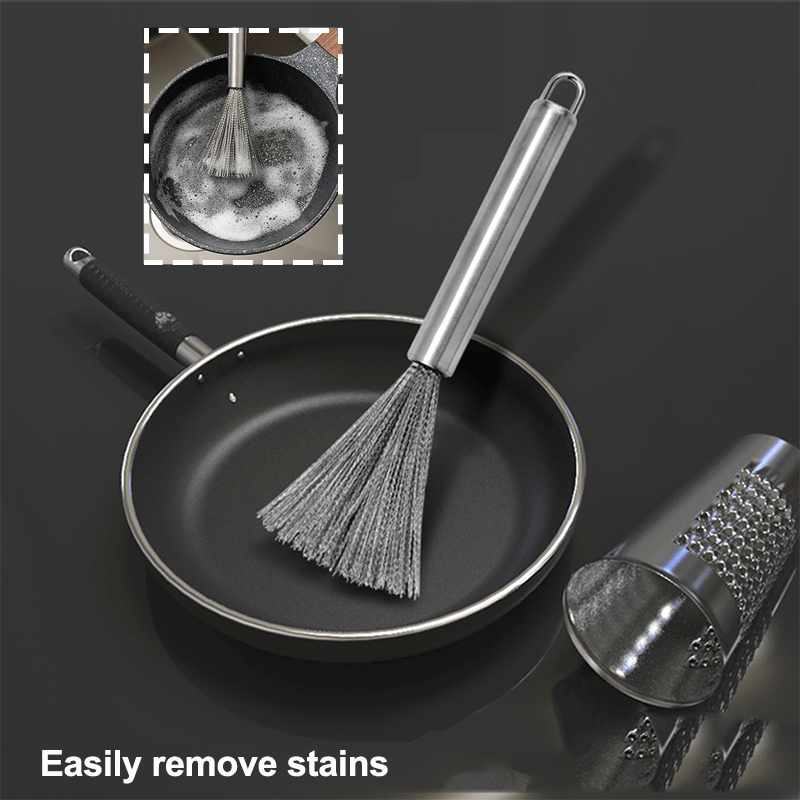 2pcs Emery Sponge Kitchen Pot Brush with Handle, Rust Cleaning Tool Sink  Pot Dish Scrubber Bathroom Decontamination Cleaning Brush (A)