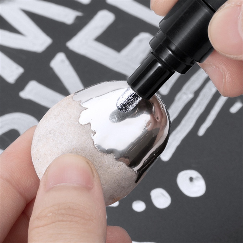Metallic Mirror Silver Marker Pen Art Paint Markers Liquid Chrome Silver  Pens Waterproof Reflective Metal Effect Craftwork Pen