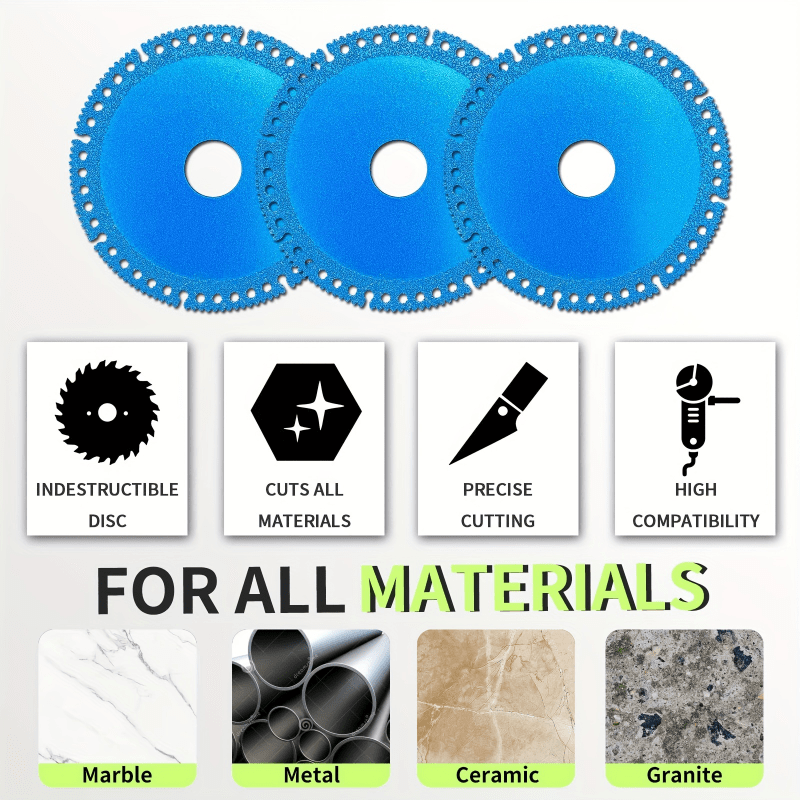 Indestructible Disc for Grinder, Indestructible Disc 2.0 - Cut Everything  in Seconds, 4 x 1/25 x 4/5” Cut Off Wheels, Diamond Metal Cutting Disc  for