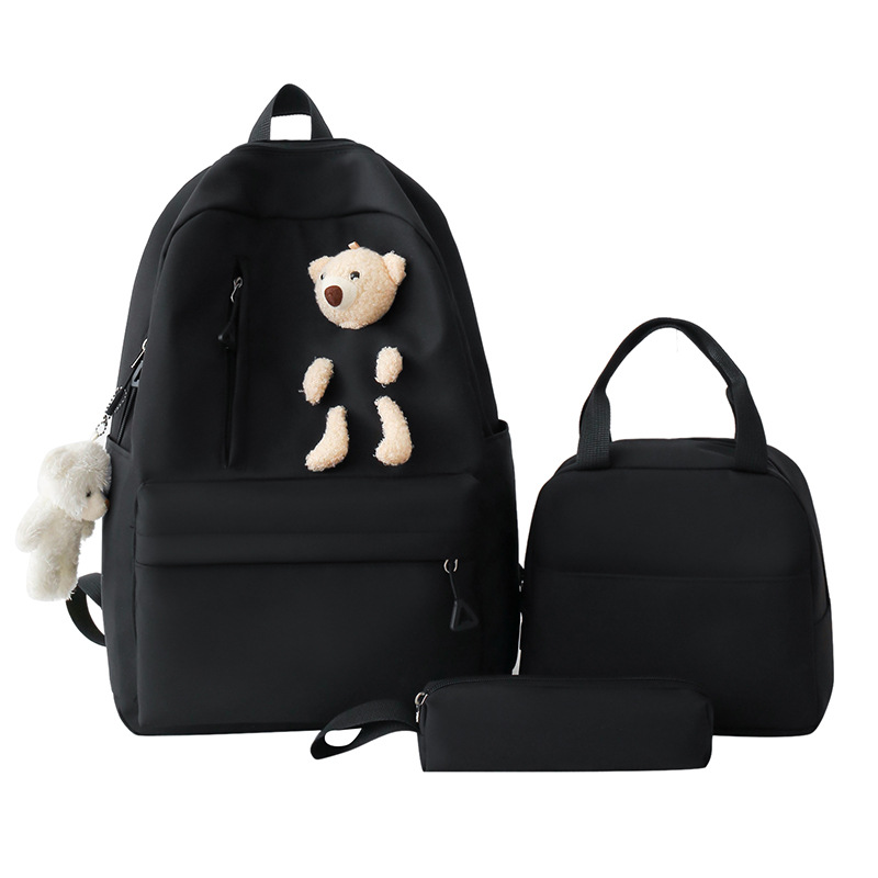 5PCS/Set Cute Cloud Pattern Canvas Backpack Shoulder Bags School Bag for  Teenage Girls Backpacks Set