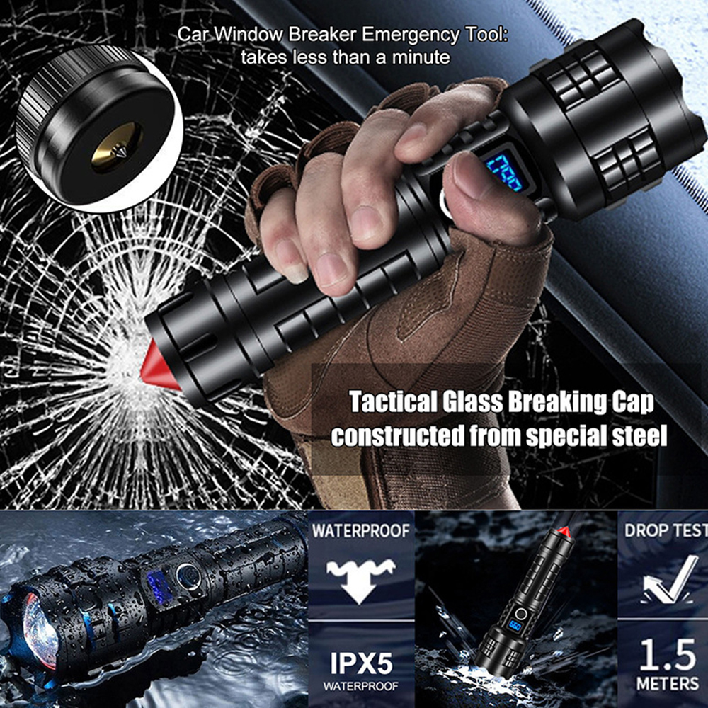 Rechargeable High Lumens Led Flashlights Xhp70 Tactical - Temu