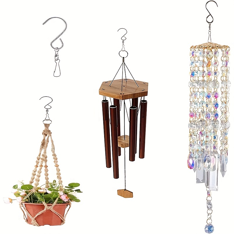 Swivel Hooks Clips Hanger for Hanging Wind Chimes Crystal Twisters Spinning  Deco