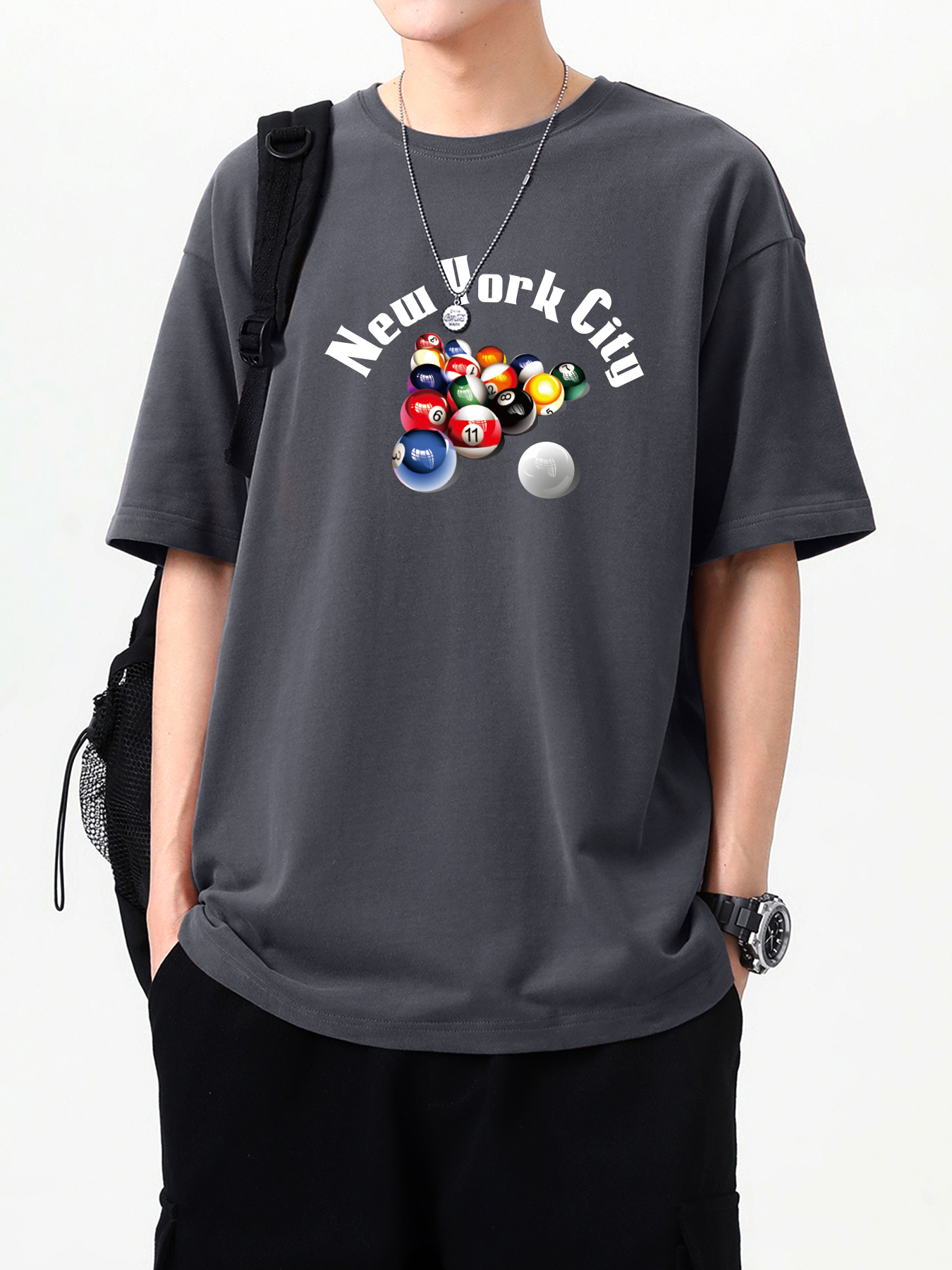 3D Billiards Print Sports T-shirt For Men Summer Quick Dry