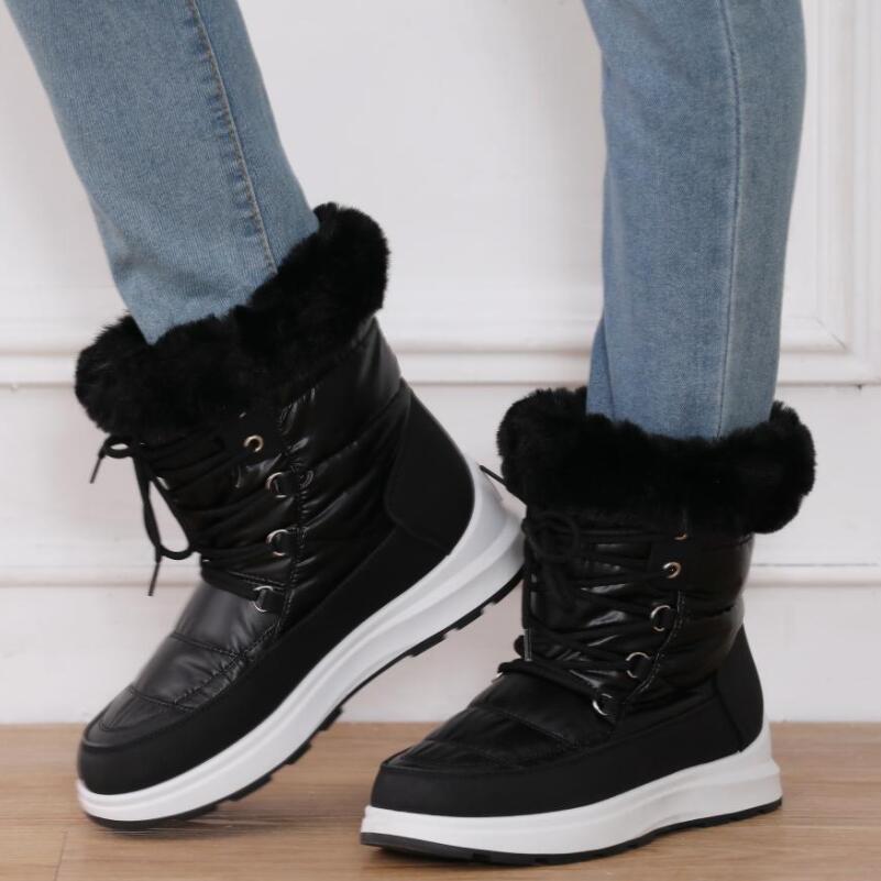 Ankle snow boots with fur best sale