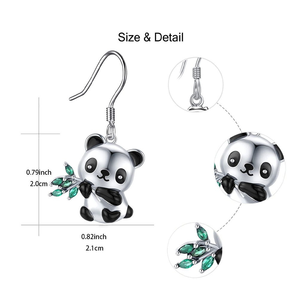 YUZZI Cartoon Metal Colorful Animal Panda Dangle Earrings Ear Hook Pendant  Cute Plant Flower Drop Earrings for Woman Girls Jewelry 1Pcs (Color : Style