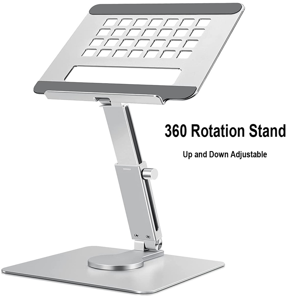 WIWO Tablet Stand Holder For Desk Dual Rod Support Aluminum Desktop Tablet  Holder Adjustable Foldable Dock Multi-Angle Riser Compatible With Ipad Pro