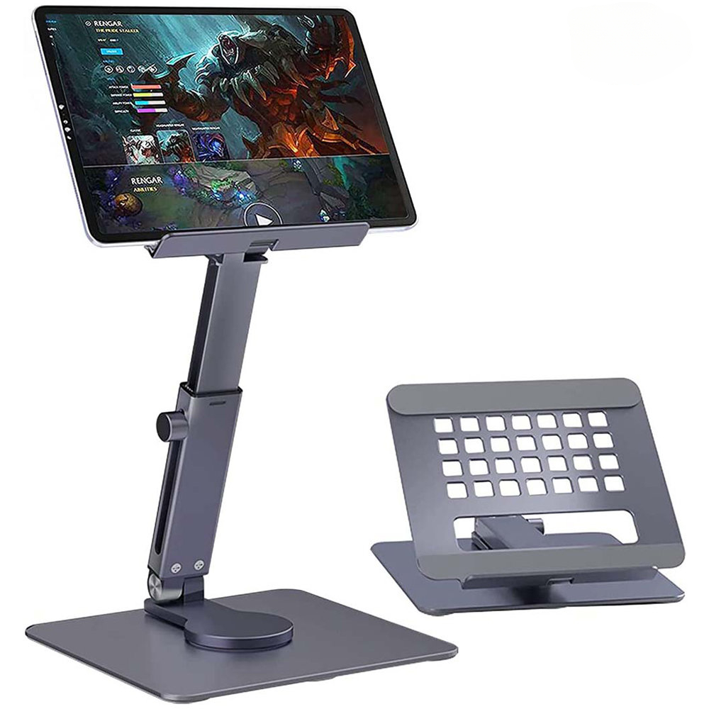  Soporte ajustable de aluminio para laptop, soporte plegable  para tableta, soporte de escritorio, elevador de portátil, compatible con iPad  Pro de 12.9 pulgadas, 11 pulgadas, 10.5 pulgadas, iPad Air 4 3