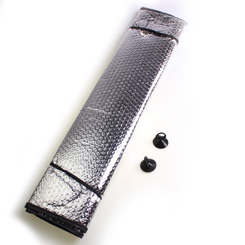 TEMU 1pc Dual-sided Aluminum Foil Car Sun Shade - Heat Insulation & Uv Protection, Fits Most Vehicles