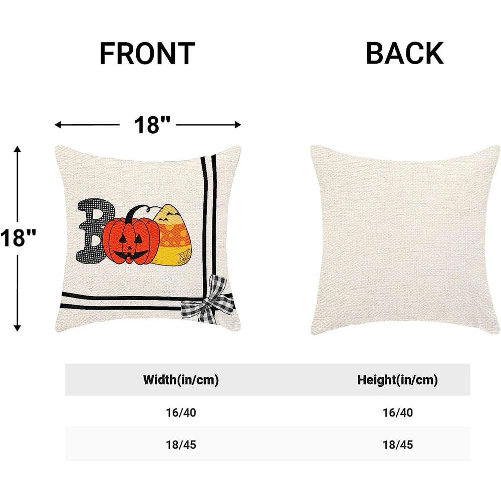 4pcs/set Black Buffalo Plaid Halloween Pillow Case 45 x 45 cm