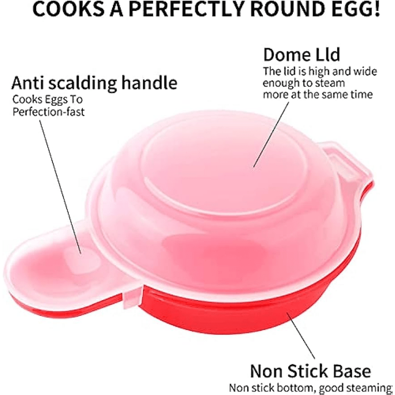  2 Cavity Egg Poacher - Microwave In One Minute - BPA Free - For  Quick & Healthy Breakfast: Home & Kitchen