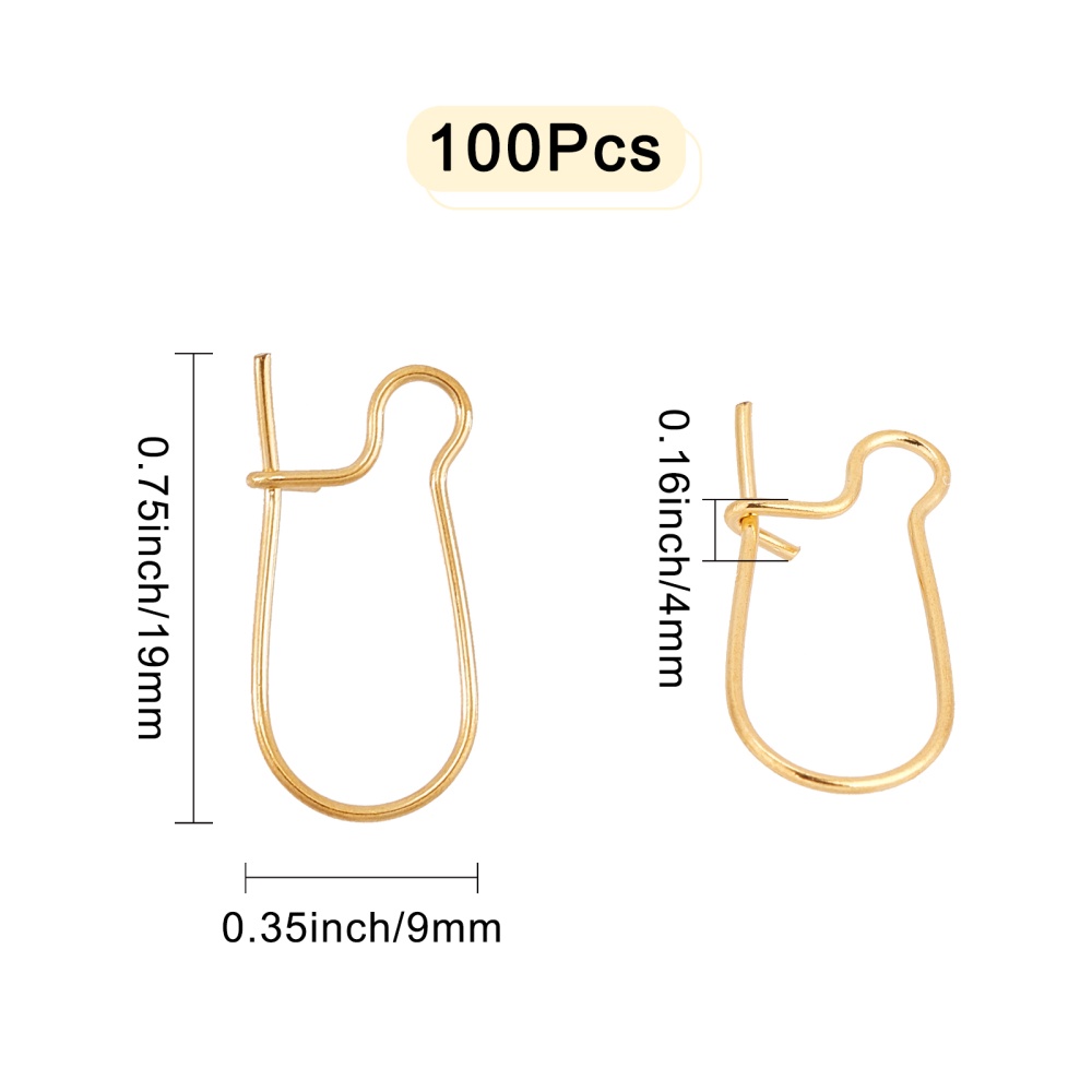 Kidney Earring Hooks 18k Golden Plated Kidney Ear Wires - Temu