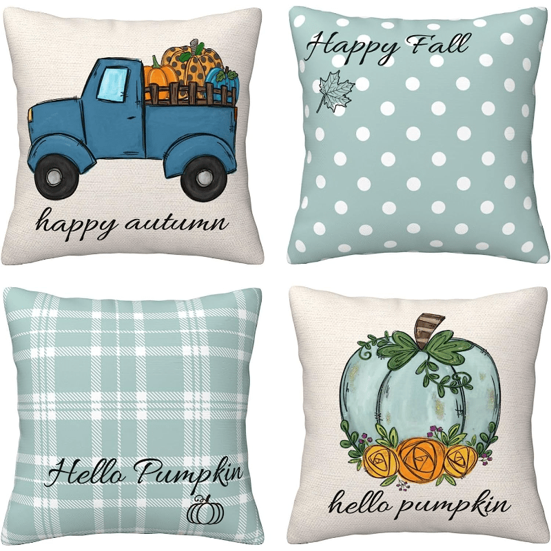  4TH Emotion Fall Pillow Covers 18x18 Set of 4 Gray Buffalo  Check Farmhouse Decorations Hello Pumpkin Outdoor Autumn Thanksgiving Farm  Pillows Decorative Throw Cushion Case Decor S23F08 : Home & Kitchen