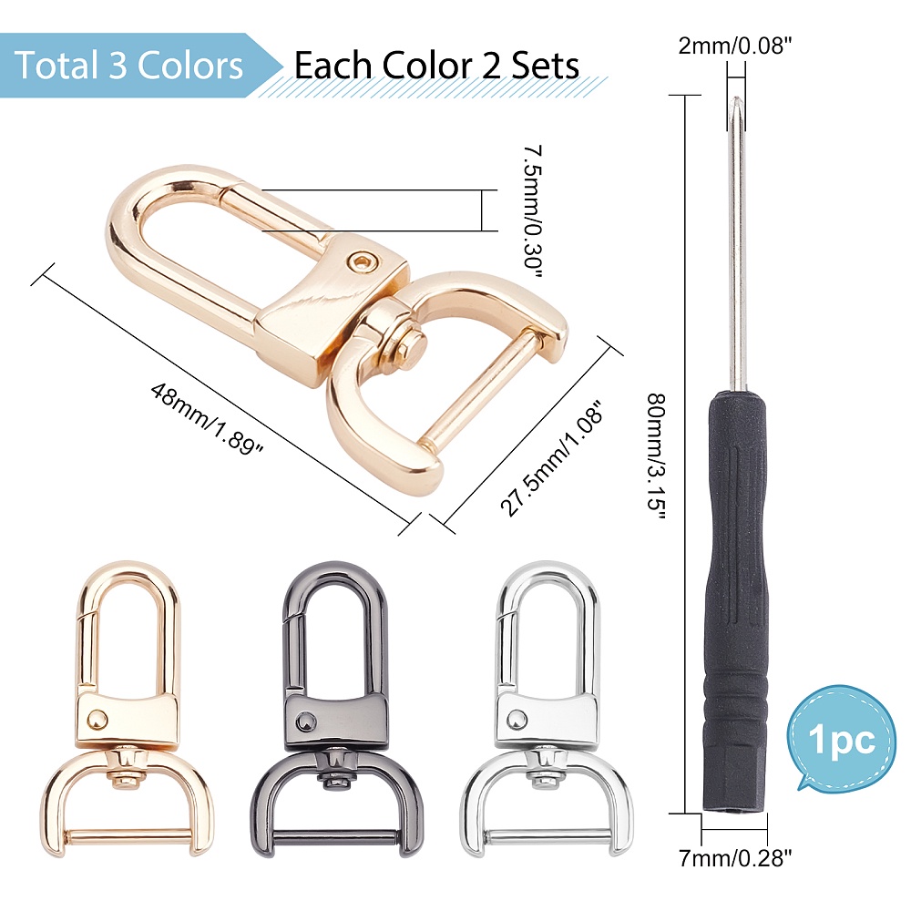 Replacement D rings Swivel Snap Hooks 3 Colors Rotatable - Temu Canada