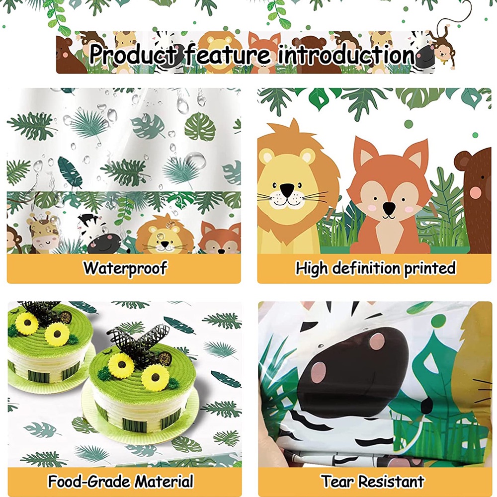 2 Piezas Mantel Desechable Animales de la Selva, Niño Mantel Cumpleaños  Fiesta Infantil de la Selva Jungle, 180 x 108CM Manteles Plastico Fiesta  para Niños Decoraciones de Fiesta Cumpleaños : : Hogar