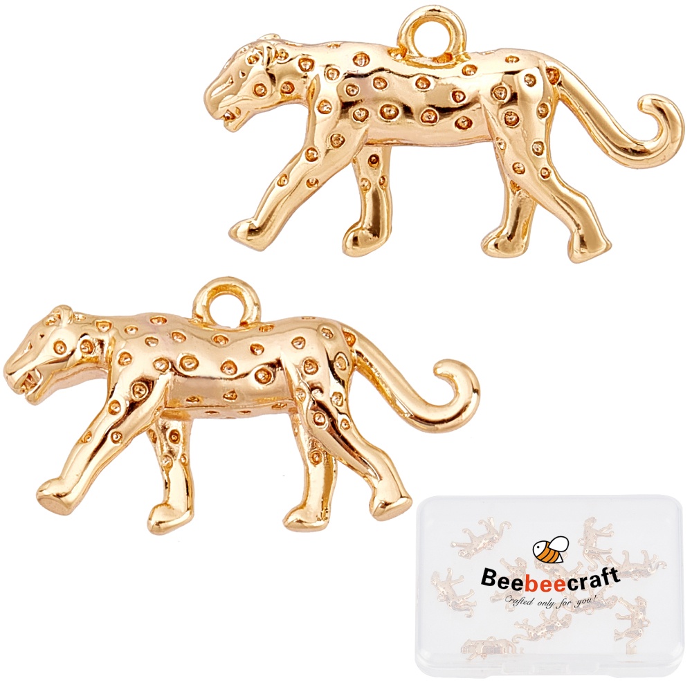 Golden Plated Leopard Charms Three Dimensional - Temu Canada