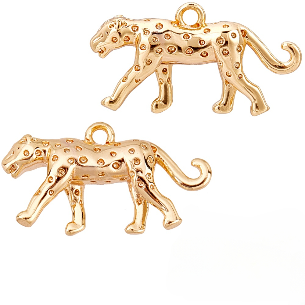 Golden Plated Leopard Charms Three Dimensional - Temu Canada