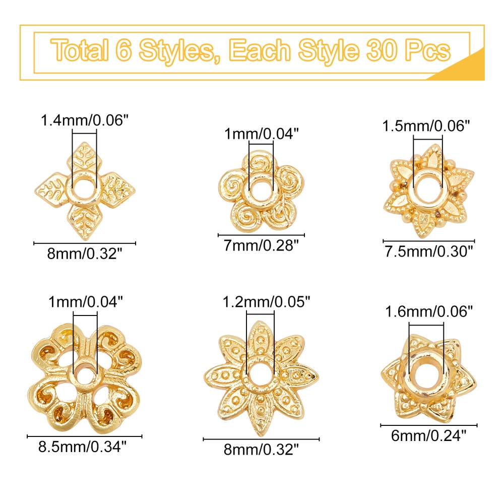 20Pcs Box Leaf Pattern Charms 18K Gold Plated 3-Petal Leaf Charm Component  