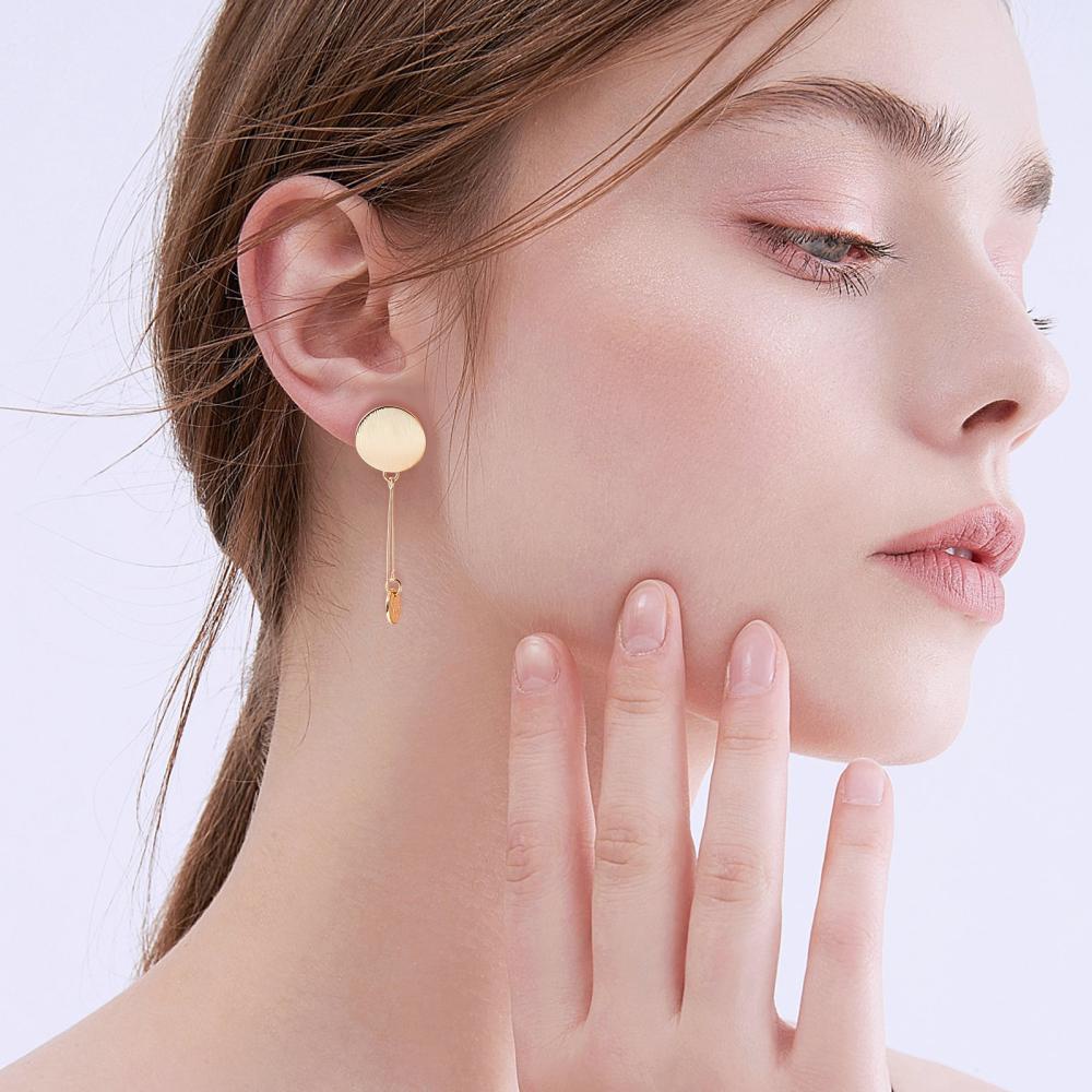 20pcs Brass Ear Studs 18K Golden Plated Circle Earring Studs with Loop