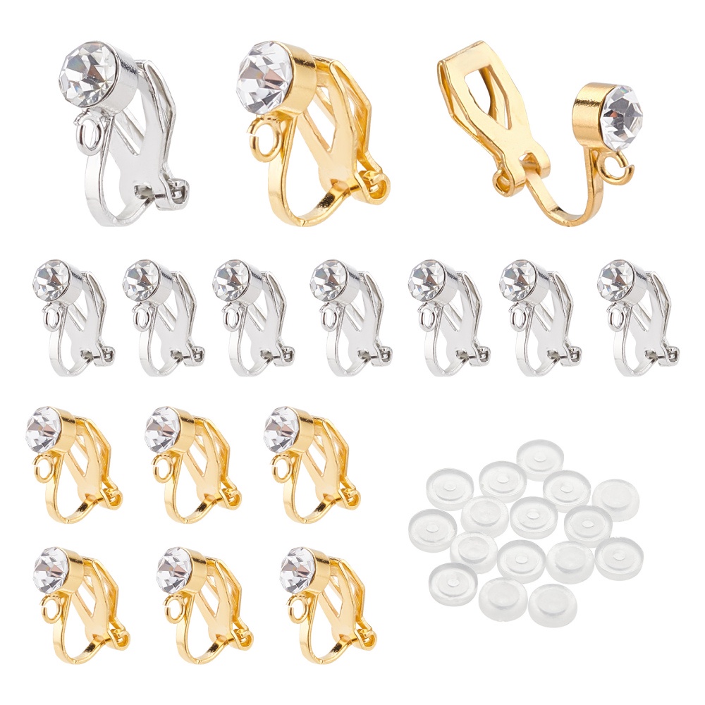 Jewelry Making Kits DIY Earring Set with Clip-on Earrings Findings Plastic  Ear Clip Pad Non