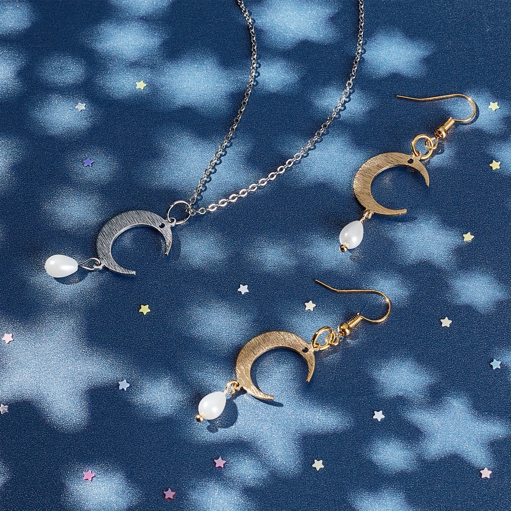 3 Colors Crescent Moon Stainless Steel Charms Hole Pendant - Temu