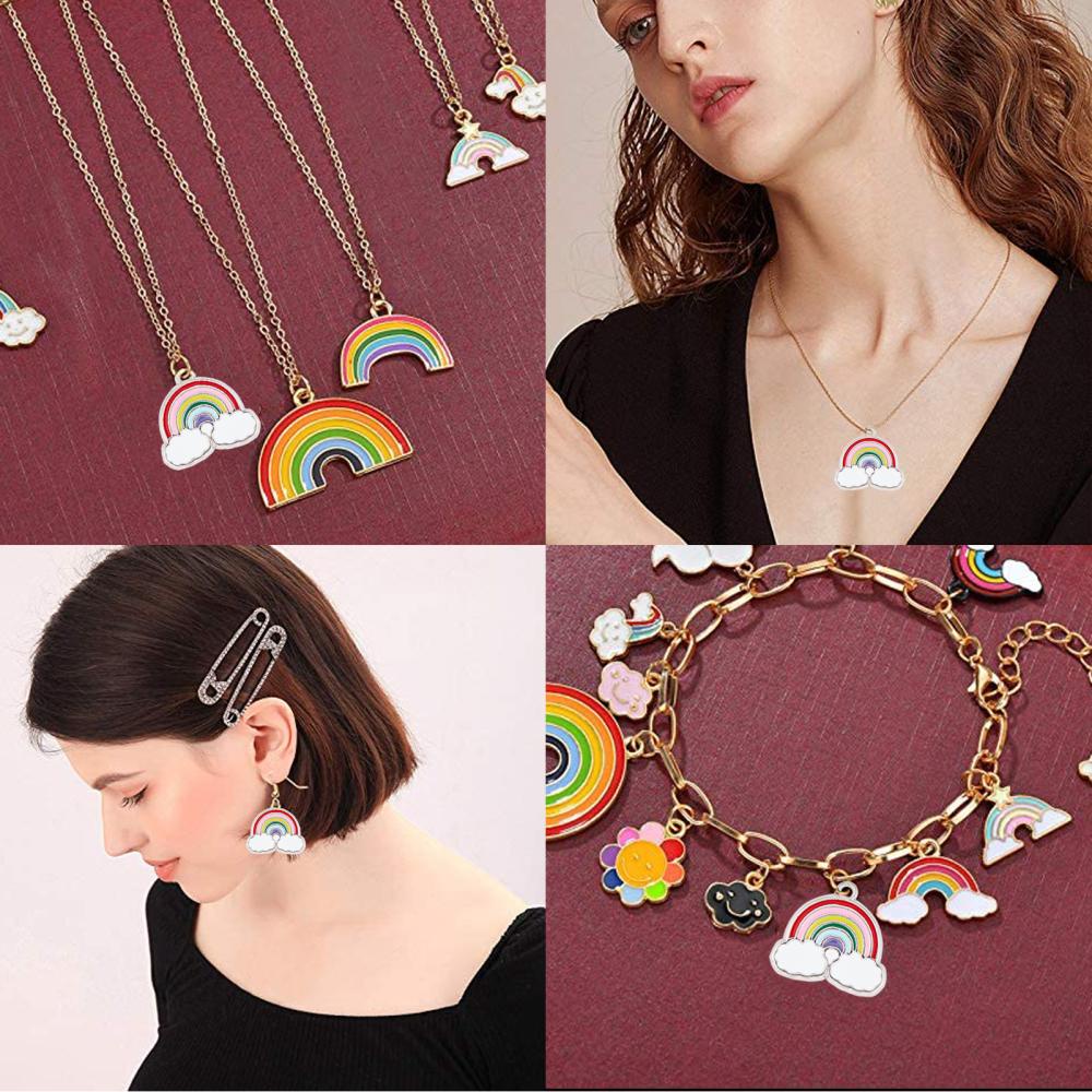 Unicorn enamel charms, Nickel free metal pendants, Jewelry making