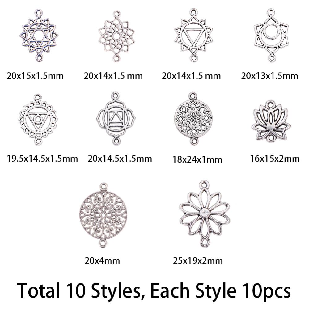 100pcs Flower Connector Charms for DIY Jewelry Making