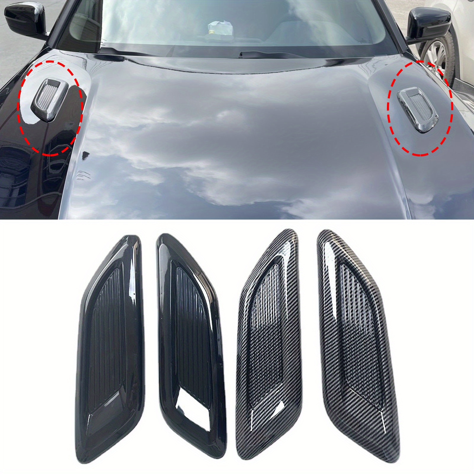 Car Hood Scoop, Front Hood Vent Cover for Decorative or Air Flow Intake and  Aero Dynamic, Universal Fit for Pickup Trucks, SUVs, Sedans, Automotive  Accessory 