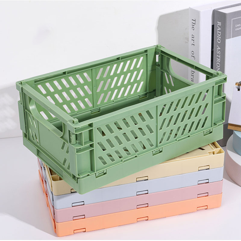 Mini cajas de almacenamiento de plástico plegable Caja de almacenamiento  plegable Contenedor de almacenamiento de escritorio Cesta de almacenamiento  cosmético Caja organizadora de oficina en casa -  México