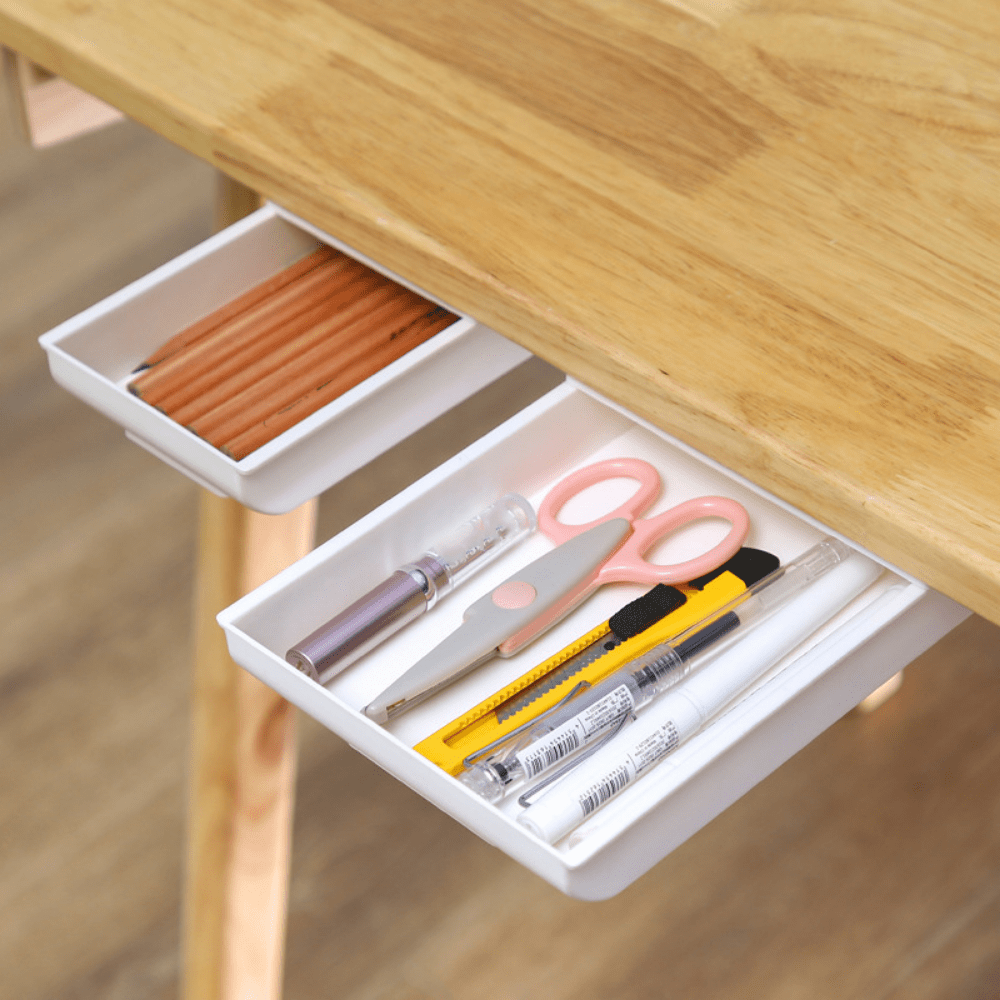 Hidden Under Table Desk Drawer Storage Organizer Self - Temu