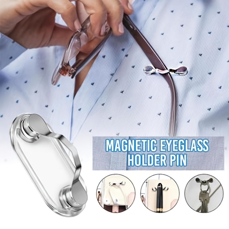 Men's Magnetic Hang Eyeglass Holder Pin Brooches Trendy - Temu