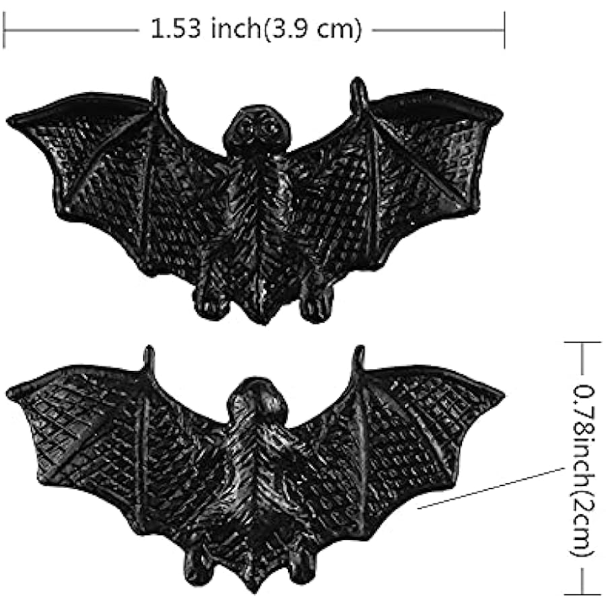 Decorative Bats on Black Craft Plastic 