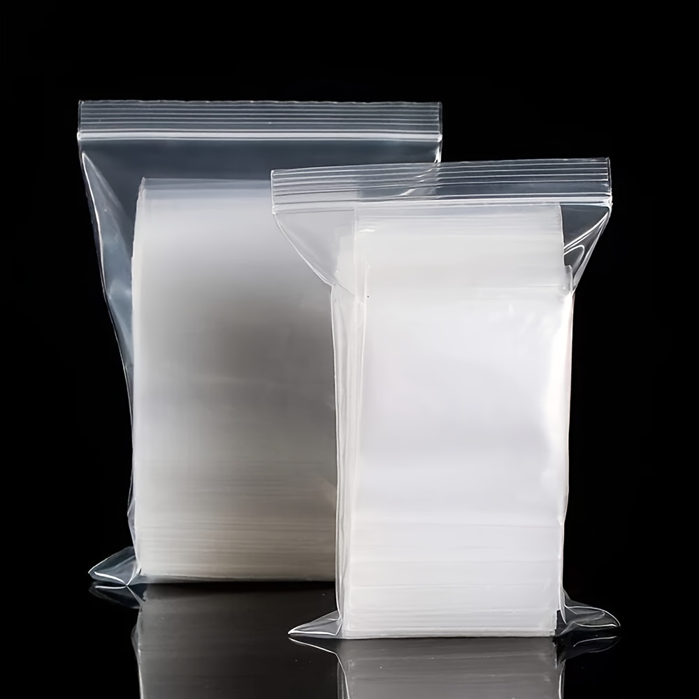100pcs Small Reusable Clear Plastic Bags, Polyester Reusable Mini Ziplock  Bags, Jewelry Pill Ziplock Bags, Aging Resistant, With 4 Various Sizes:  6x3.9, 4.7x3.1, 3.5x2.3, 2.7x2 Inches, And 2 Ear Ziplock Bags