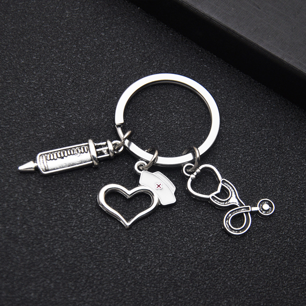 Cartoon Nursing Theme Key Chain Funny Alloy Bag Pendant